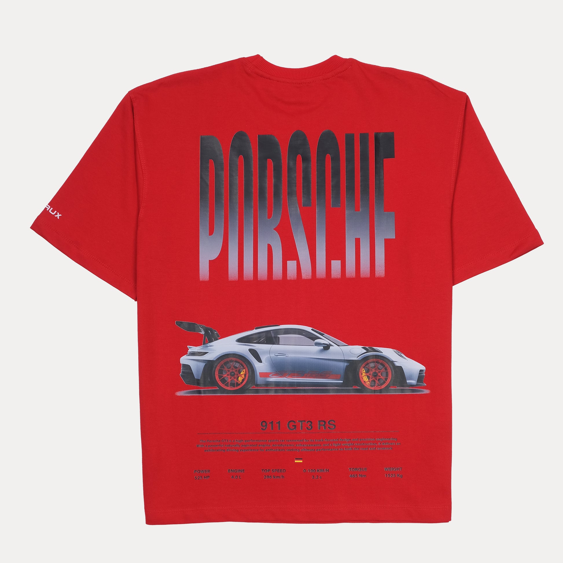 FERAUX Porsche 911 GT3 RS Graphic Oversized Tee in Fiery Crimson