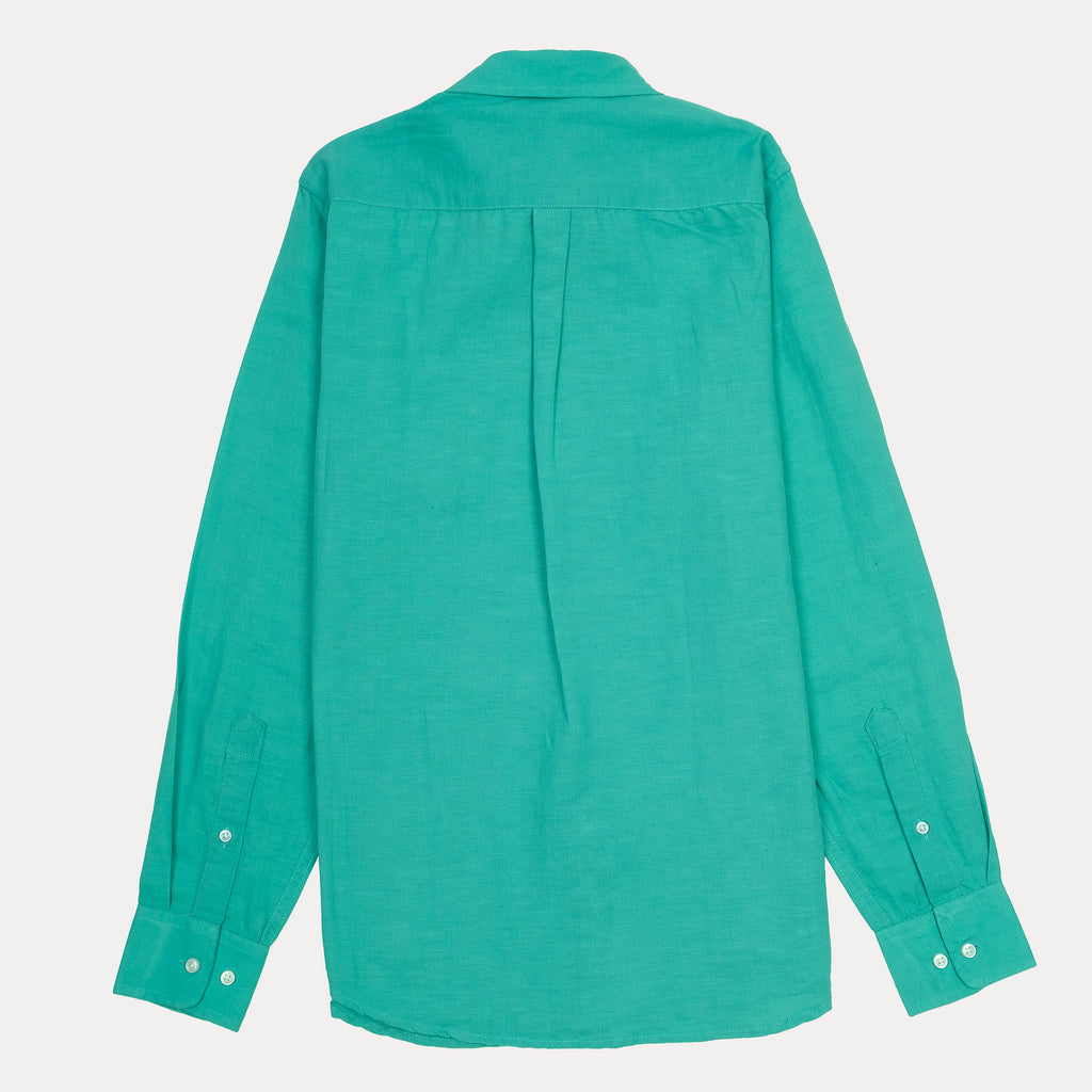 Ralph Lauren SLIM FIT Button-Down Linen Shirt in Tropical Green