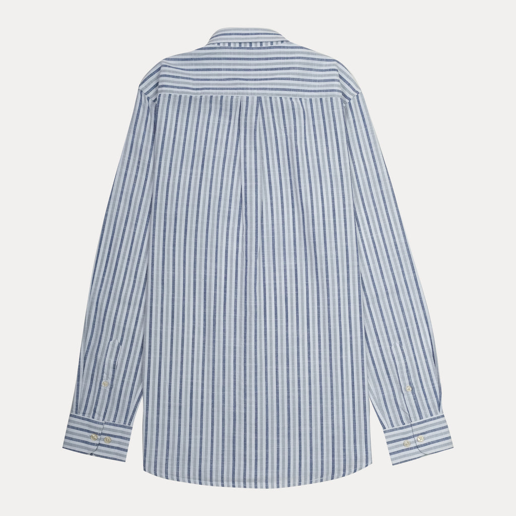 Lacoste Striped Elegance Slim Fit Shirt in Sky Blue Whisper