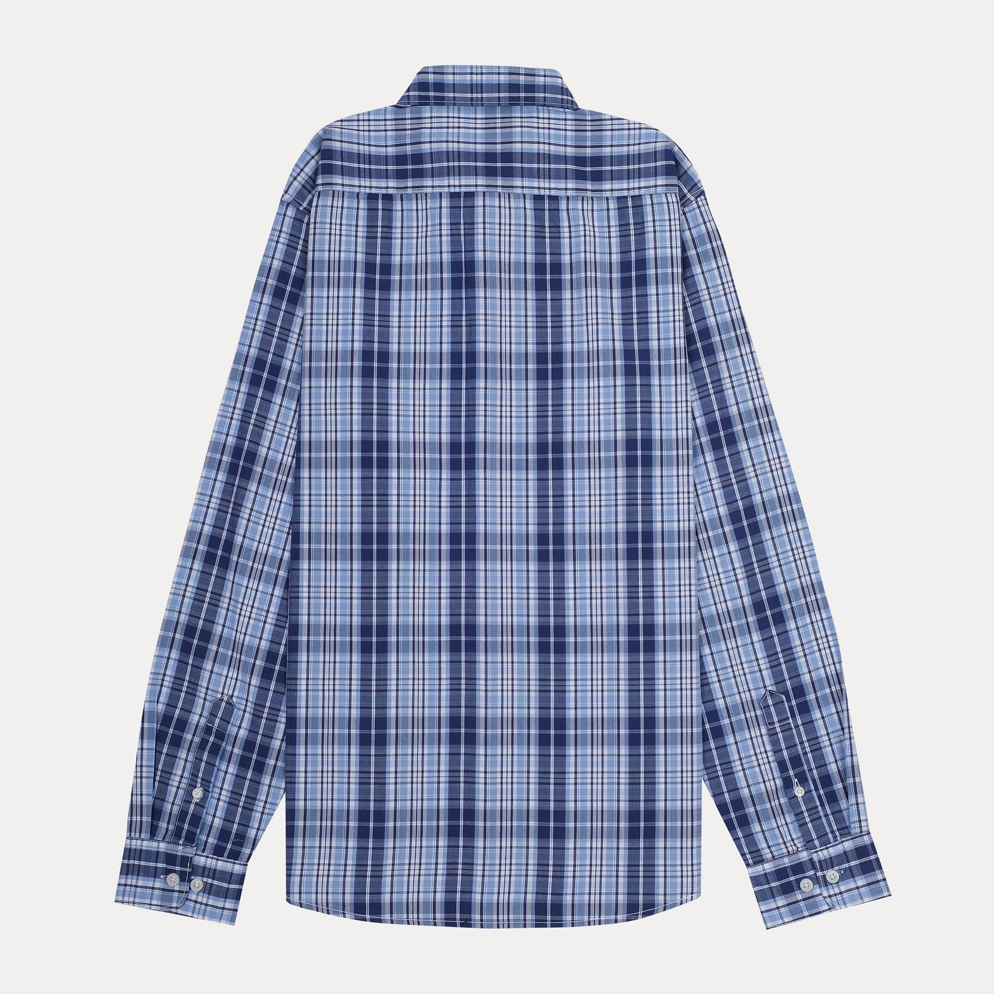 Calvin Klein Effortlessly Chic Plaid Button-Up Shirt in Oceanic Blue