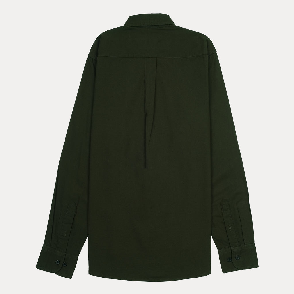 Lacoste Elegant Olive Green Regular Fit Shirt with Chic Embroidery