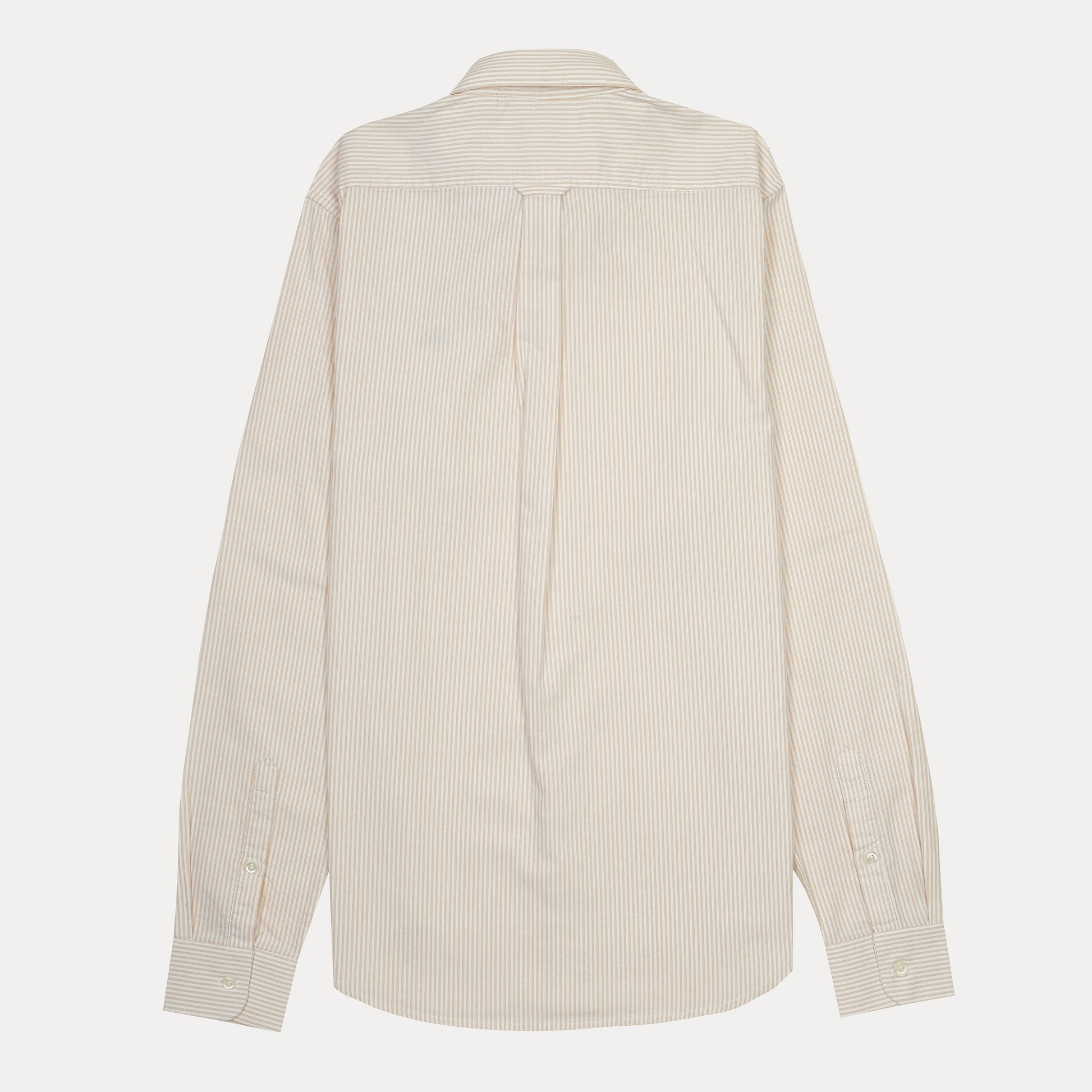Lacoste Striped Elegance Cotton Shirt in Creamy Vanilla
