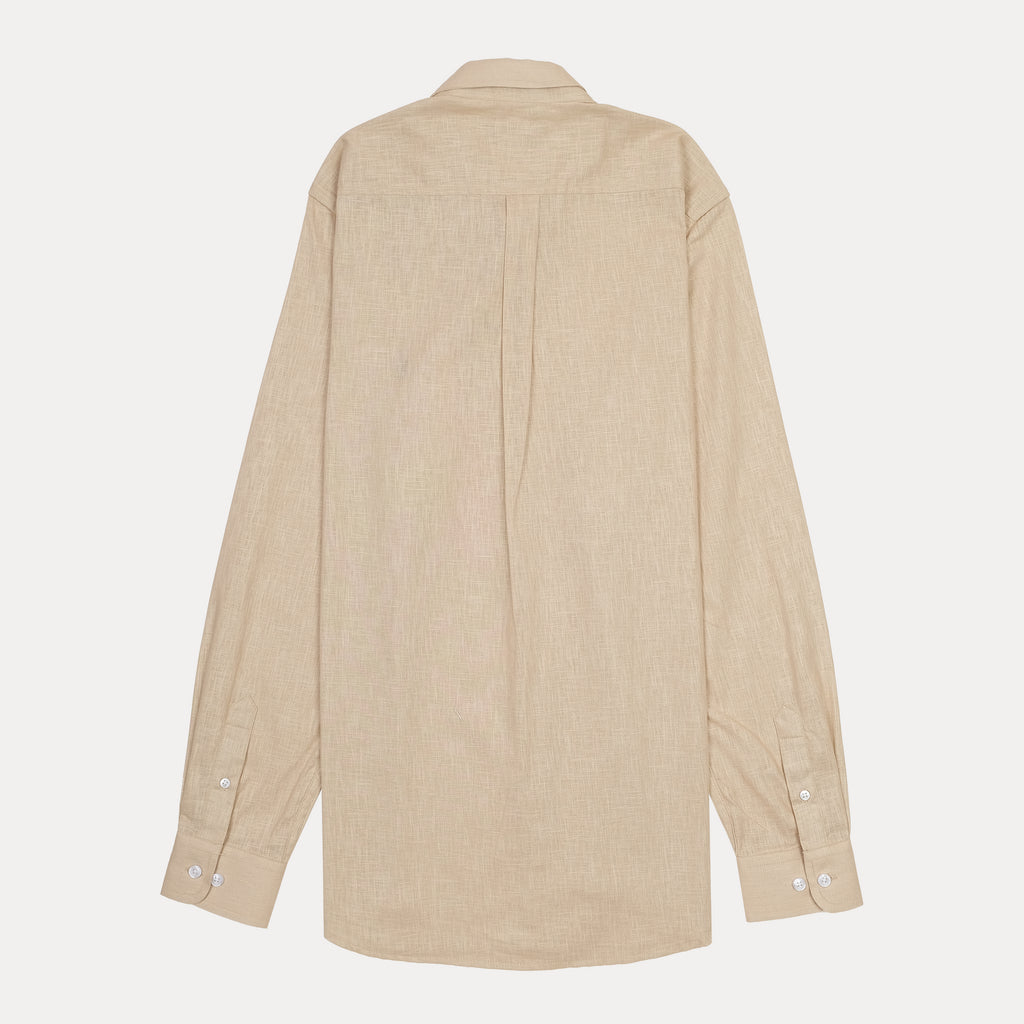 POLO RALPH LAUREN Linen Classic Fit Textured Button-Down Shirt in Beige
