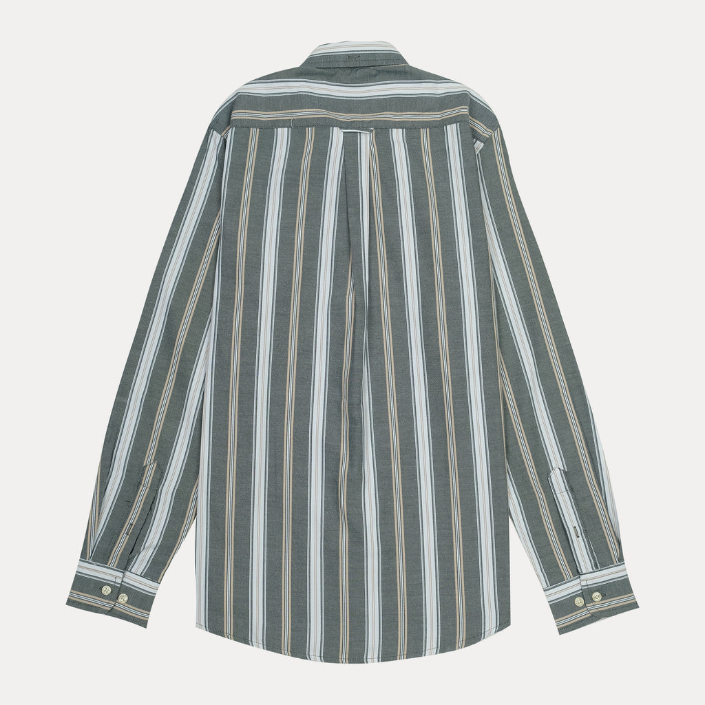 GANT Striped Elegance Tech Prep Shirt in Forest Whisper