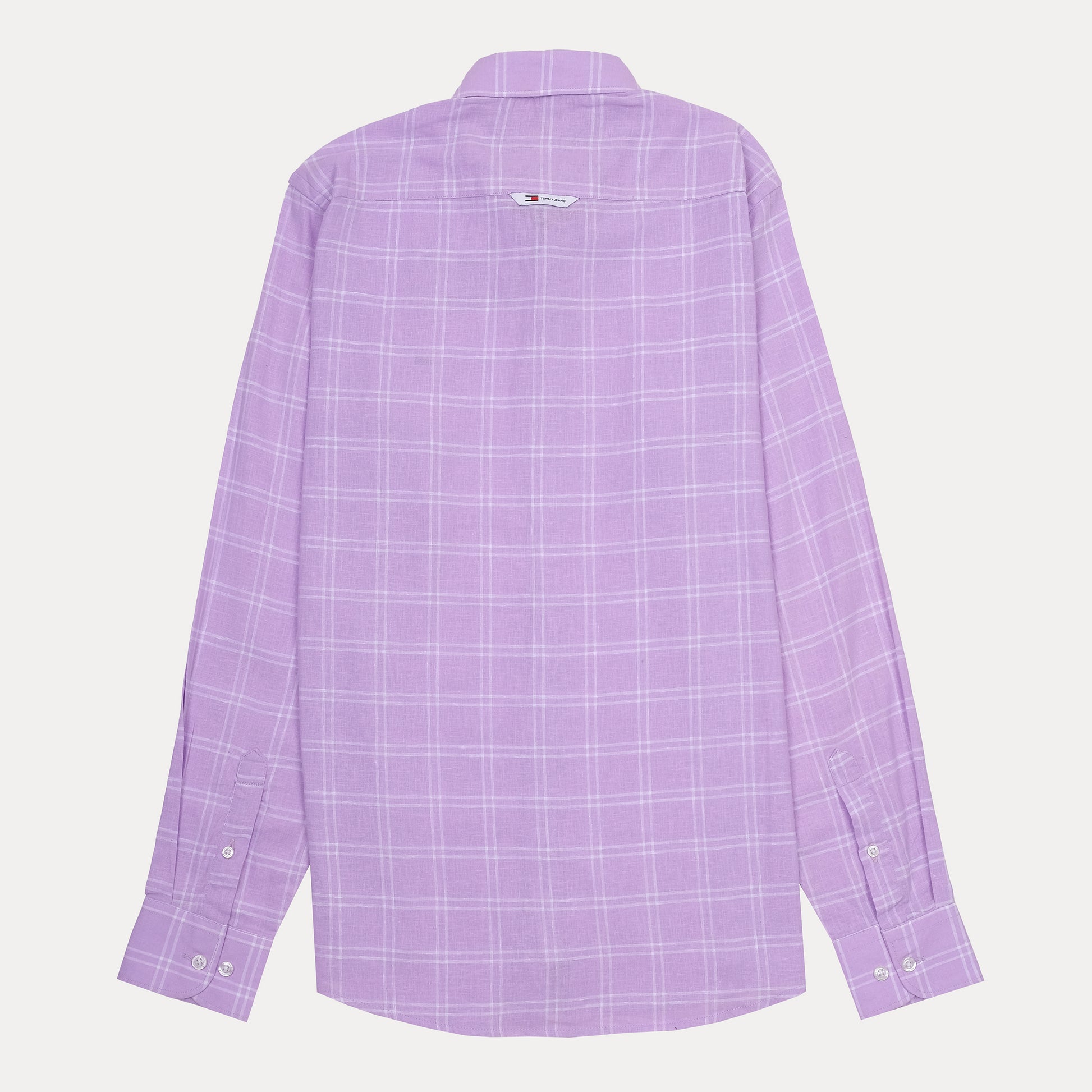Tommy Jeans Linen Effervescent Lilac Plaid Button-Up Shirt