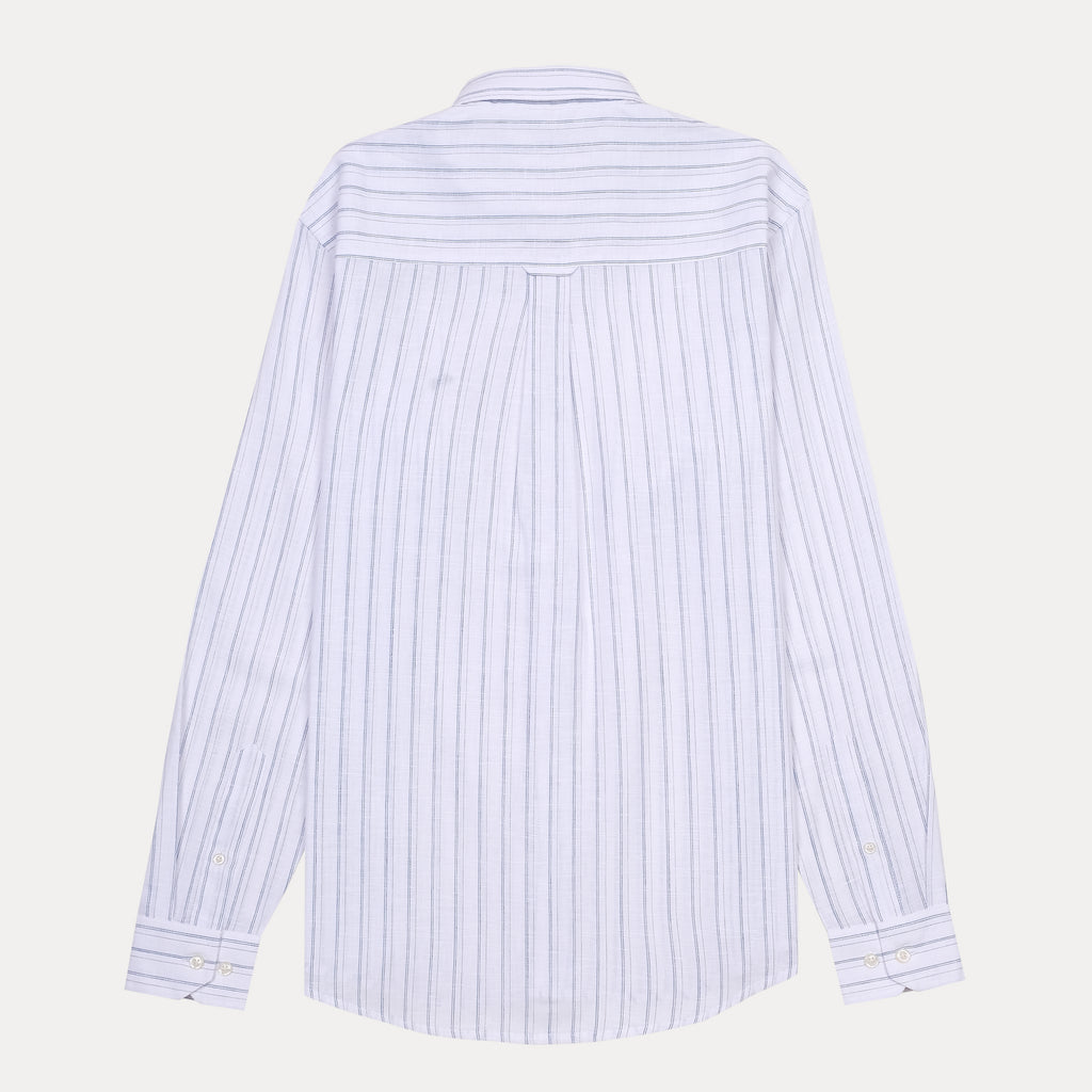 Lacoste Slim Fit Striped Elegance Shirt in Whispering Blue