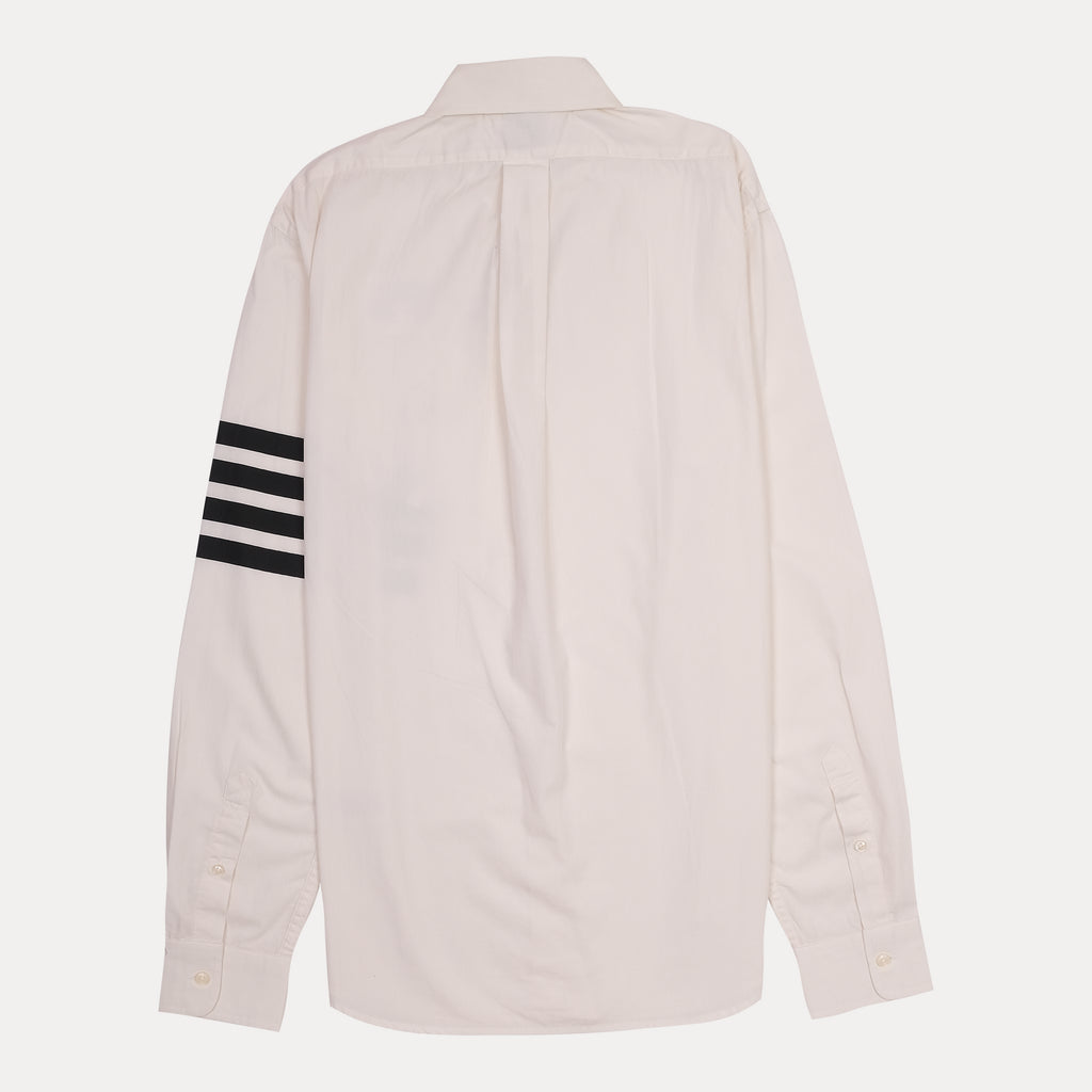 BROOKS BROTHERS Creamy Almond Regent Fit Long Sleeve Shirt with Striped Accent