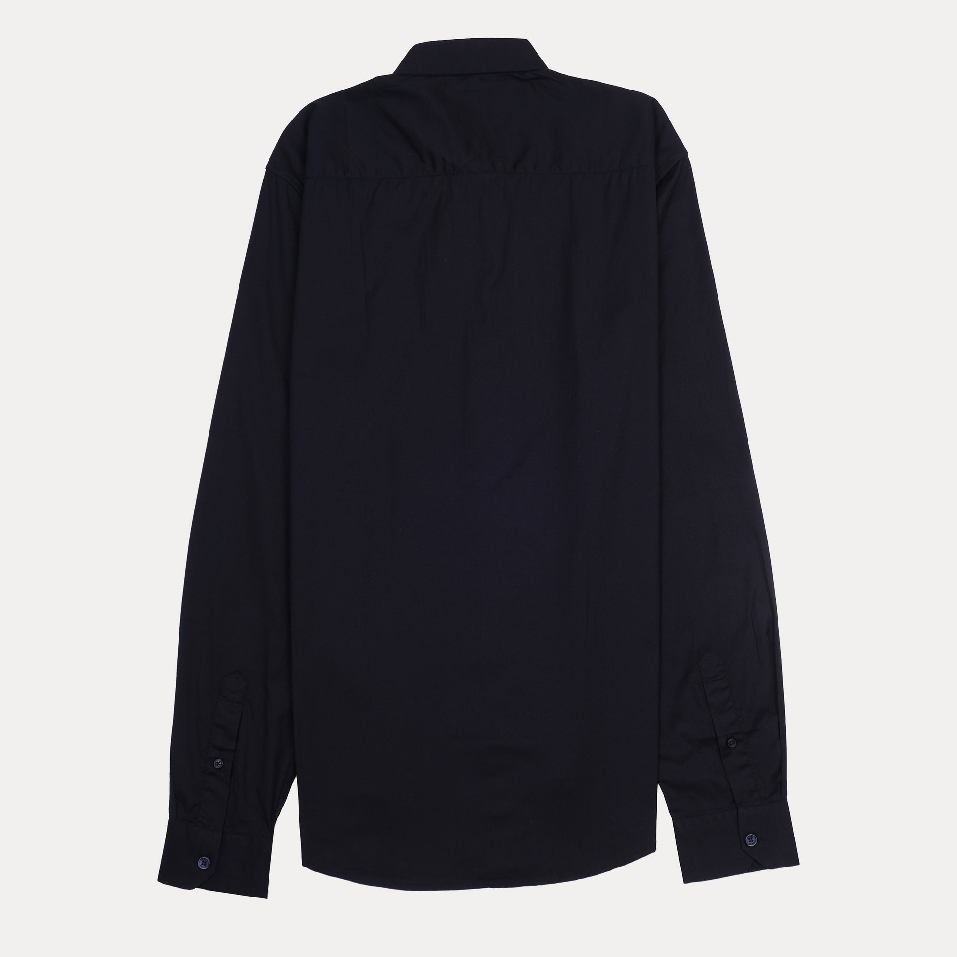 AJ Classic Fit Long Sleeve Button-Up Shirt in Navy Blue