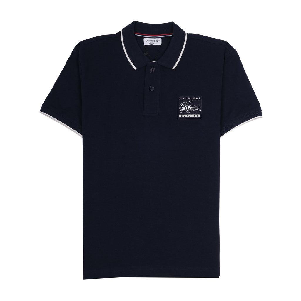 LACOSTE Midnight Navy Classic Fit Polo Shirt with Contrast Trim