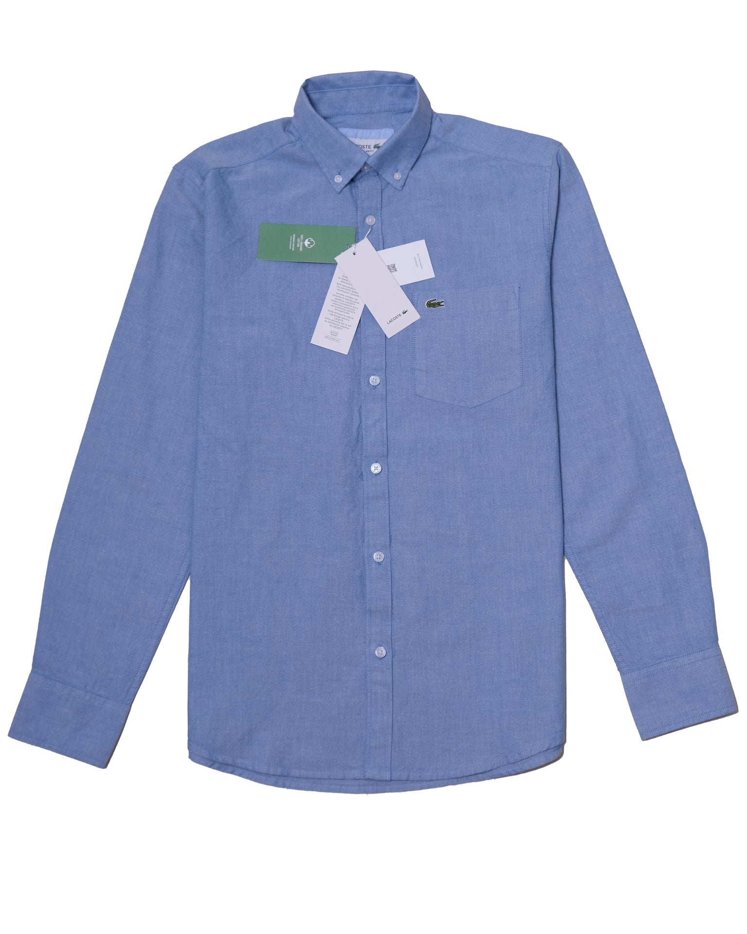 LACOSTE Serene Blue Classic Fit Button-Down Long Sleeve Shirt