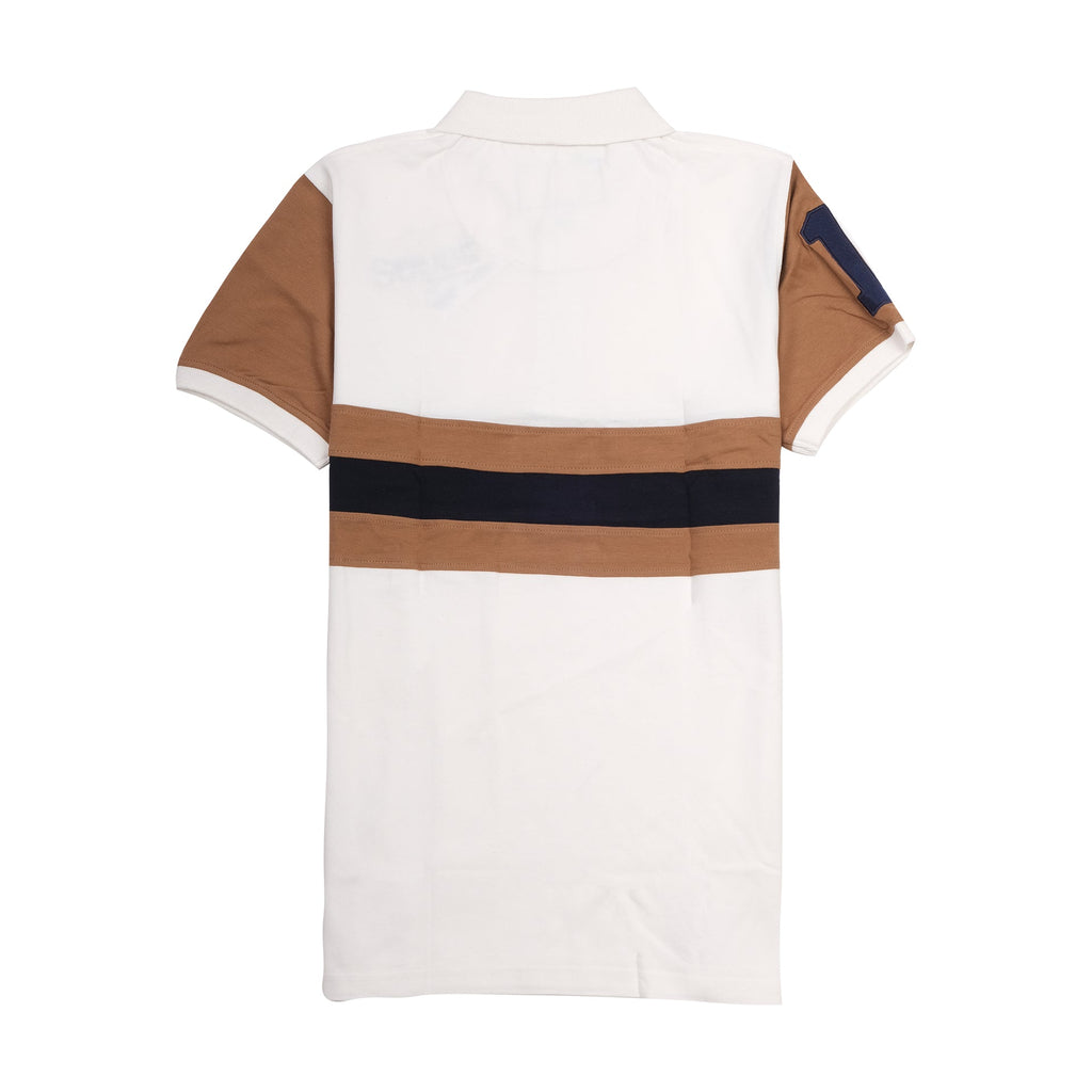SUPERDRY Creamy Almond Slim Fit Striped Polo Shirt