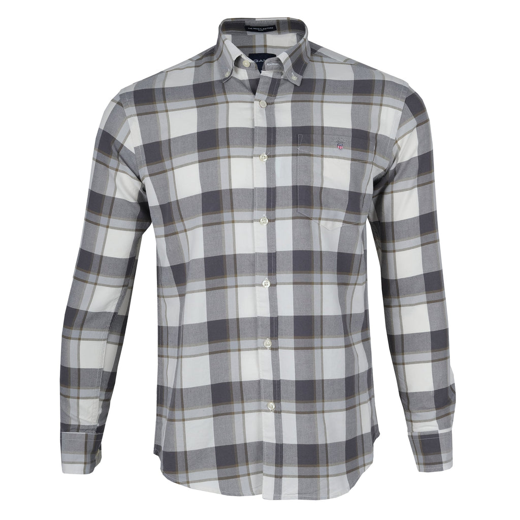 GANT Urban Slate Classic Fit Plaid Button-Up Shirt