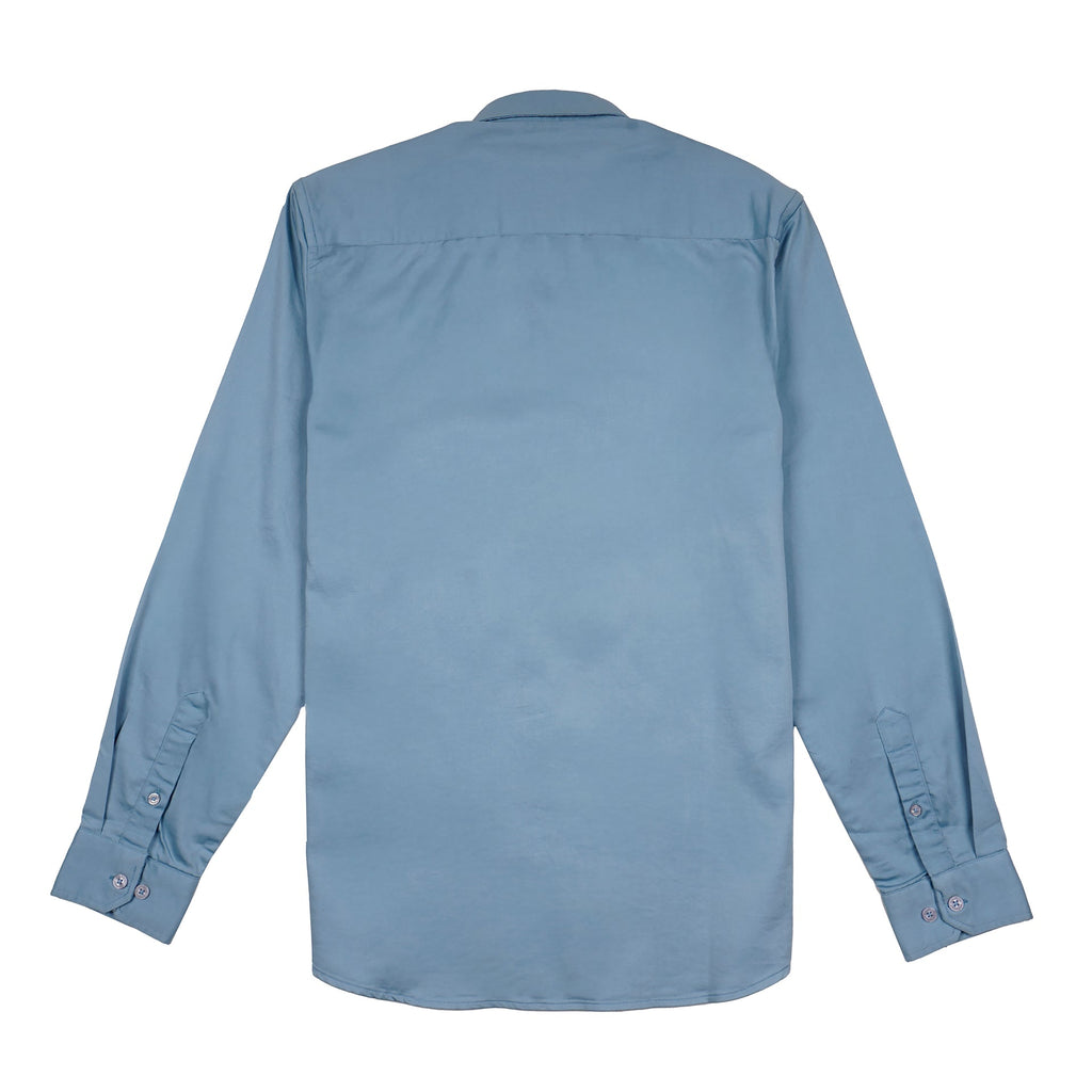 BURBERRY Opulent Teal Tailored Fit Long Sleeve Button-Up Shirt