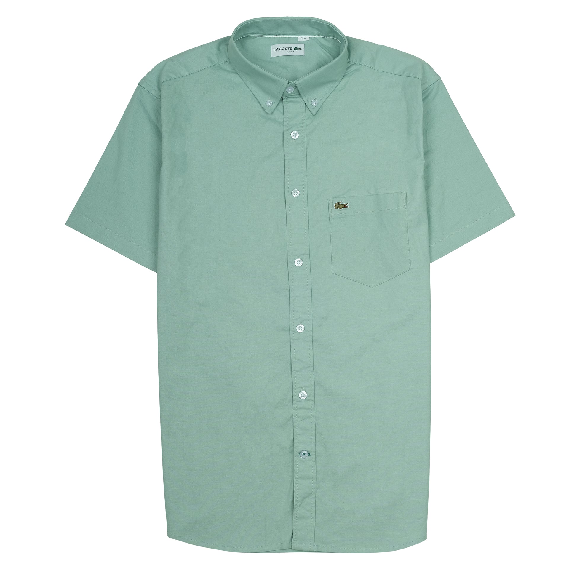 LACOSTE Serene Mint Classic Fit Short Sleeve Button-Up Shirt