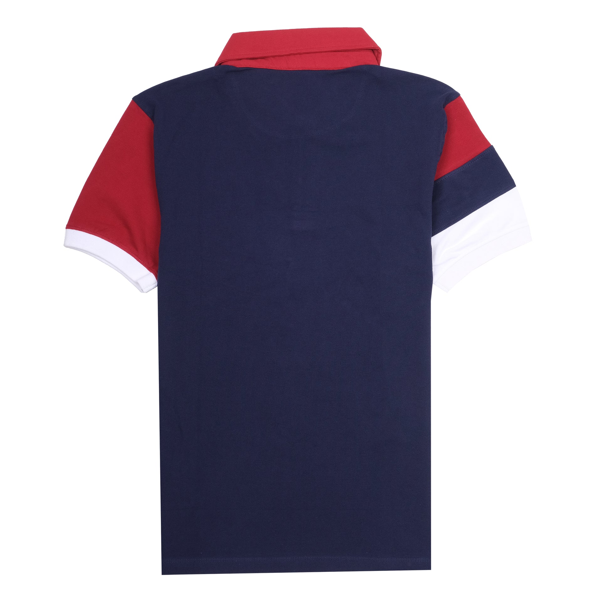HACKETT Raging Navy and Crimson Color Block Slim Fit Polo Shirt