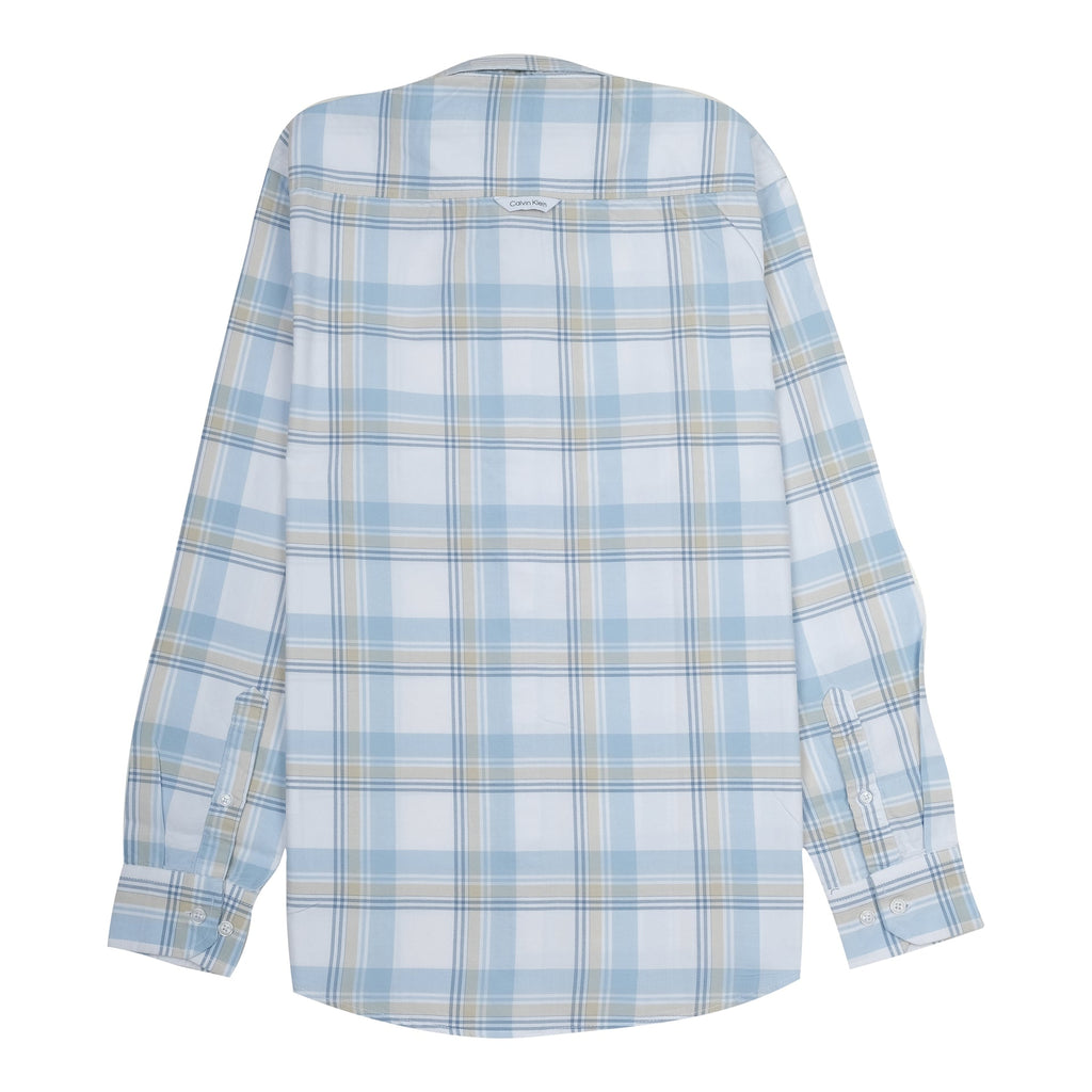CALVIN KLEIN JEANS Tranquil Azure Classic Fit Long Sleeve Check Shirt