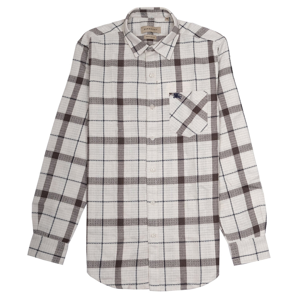 BURBERRY Desert Stone Check Regular Fit Long Sleeve Shirt