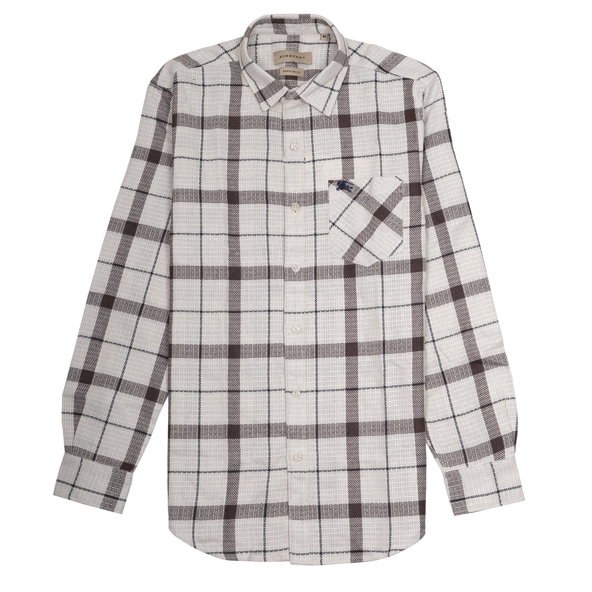BURBERRY Desert Stone Check Regular Fit Long Sleeve Shirt