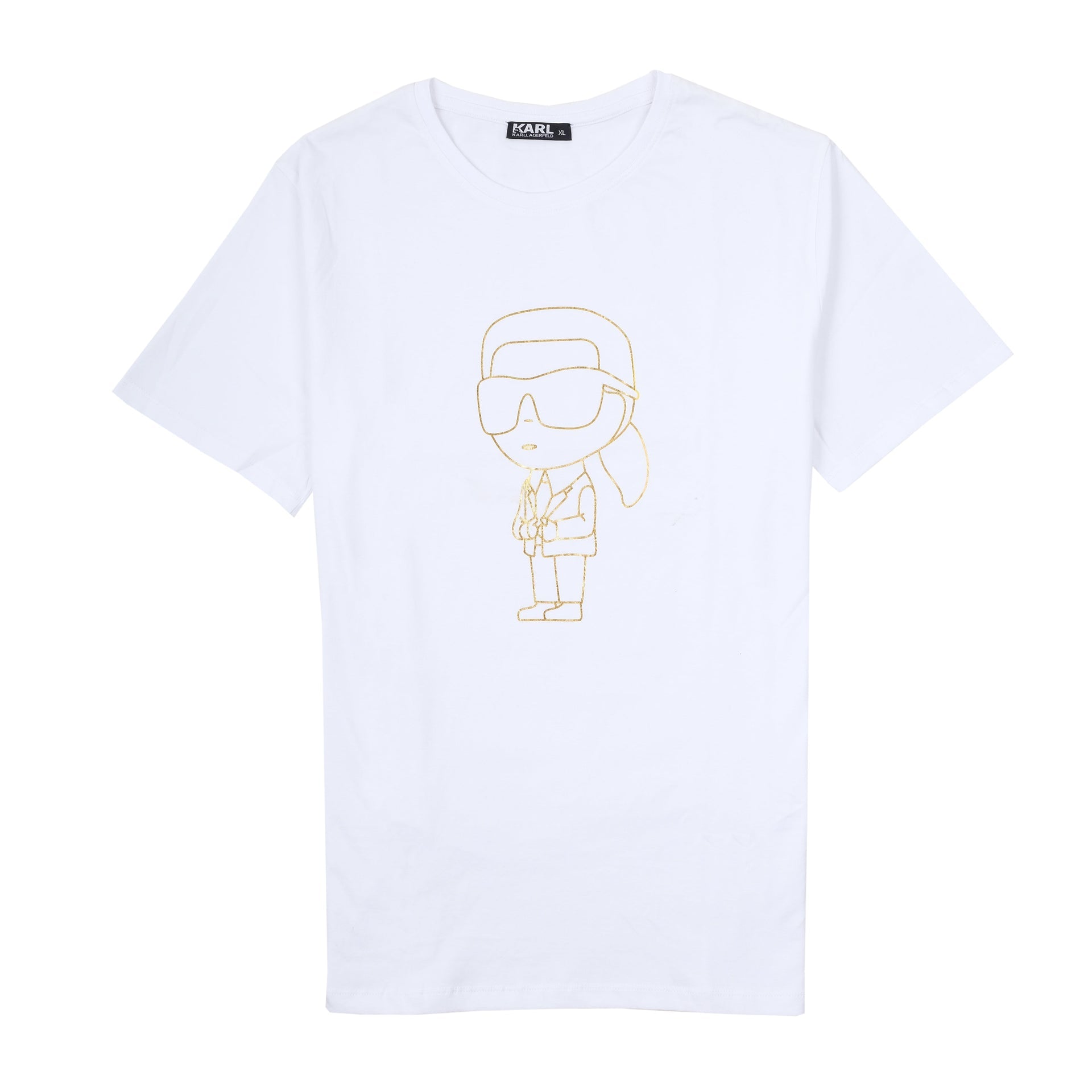 KARL LAGERFELD Pure Snow Graphic Embroidered Short Sleeve Tee