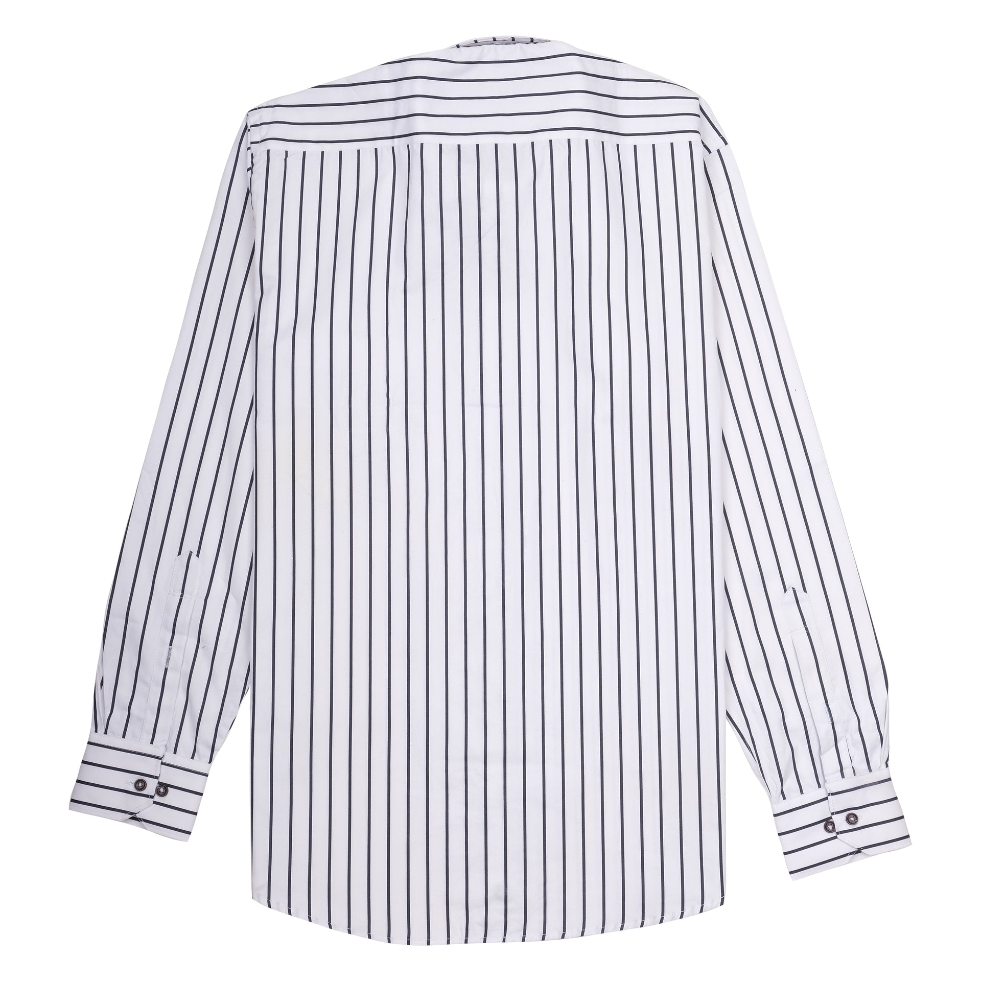 ARMANI EXCHANGE Crisp Ivory Striped Slim Fit Long Sleeve Shirt