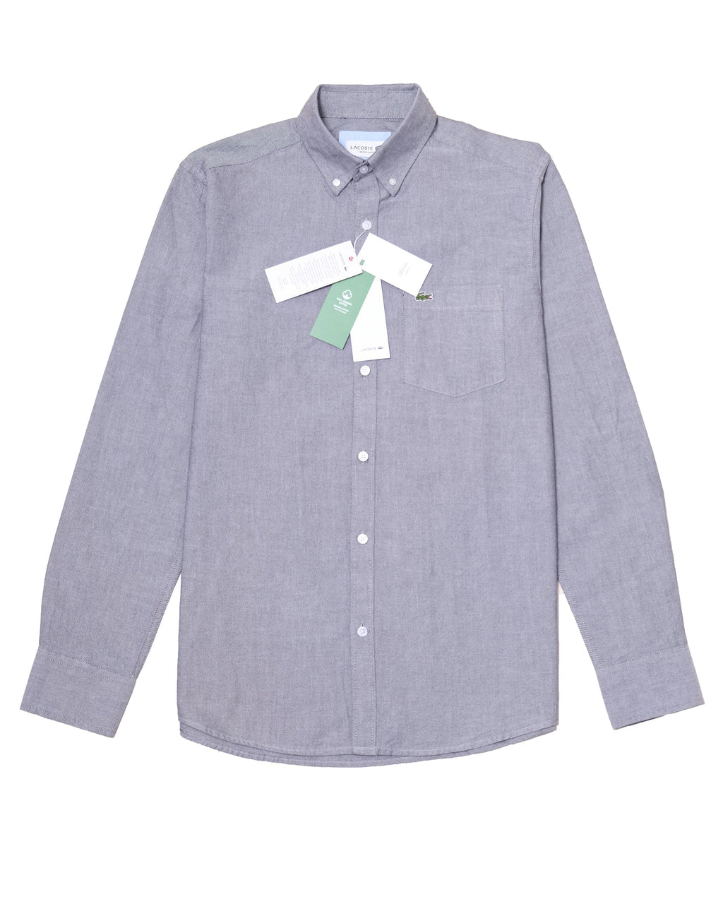 LACOSTE Misty Slate Classic Fit Long Sleeve Button-Down Shirt
