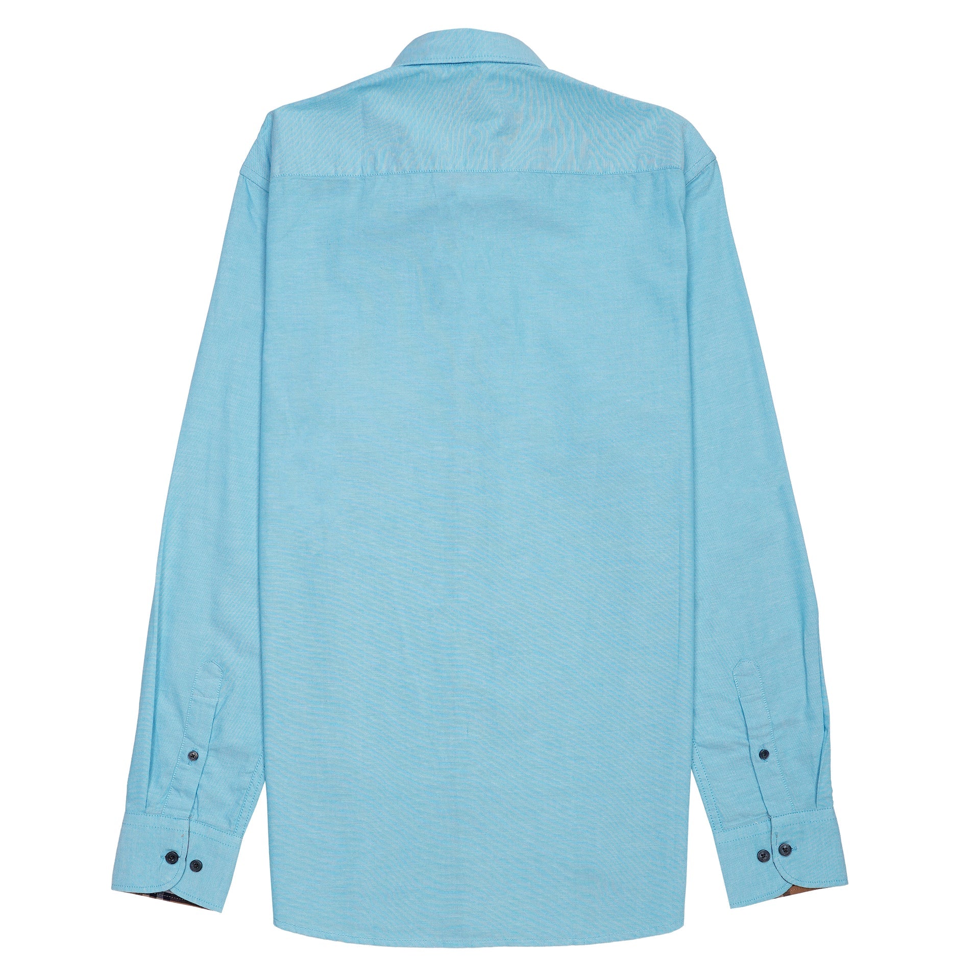 BURBERRY Opulent Turquoise Tailored Fit Long Sleeve Button-Up Shirt