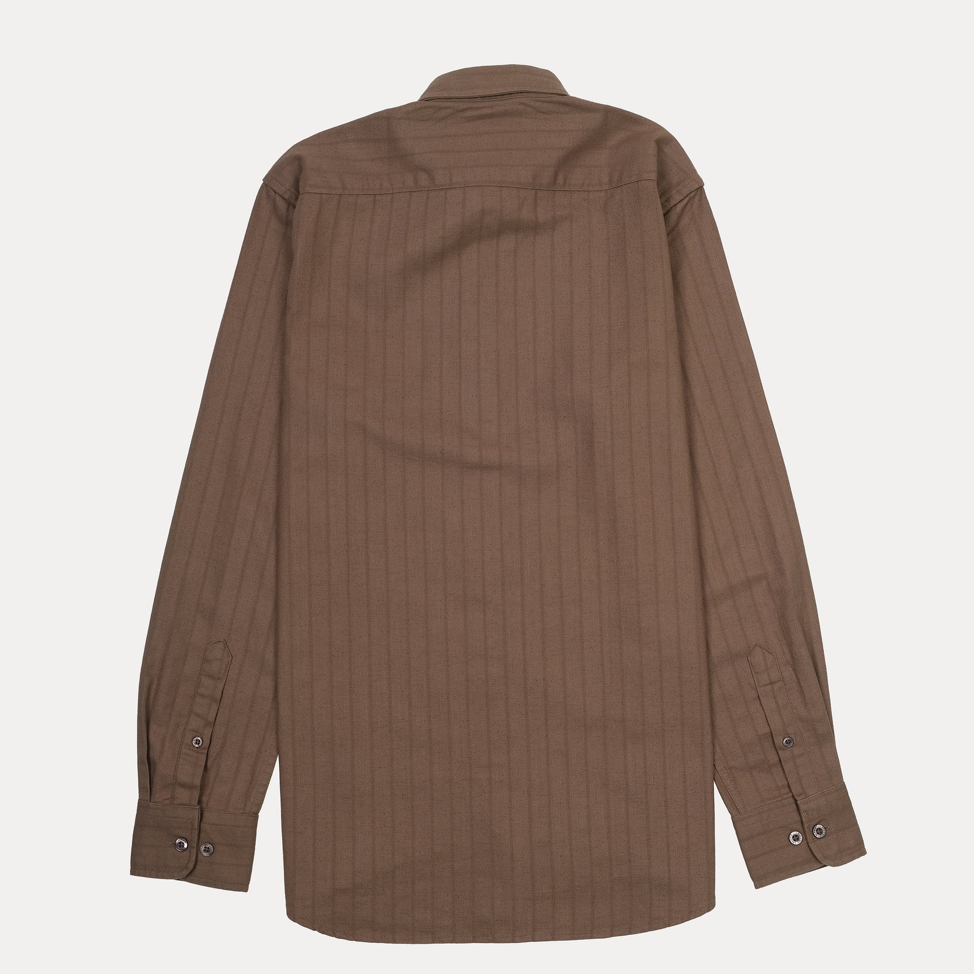 Lacoste Classic Fit Striped Button-Up Shirt in Brown