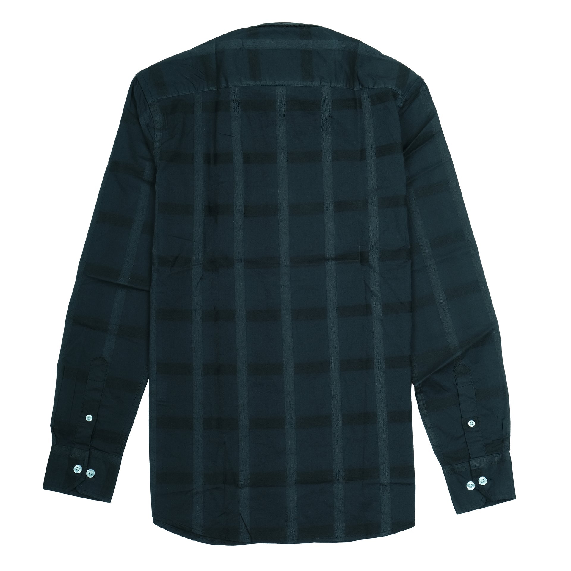 LACOSTE Midnight Teal Checkered Classic Fit Long Sleeve Shirt
