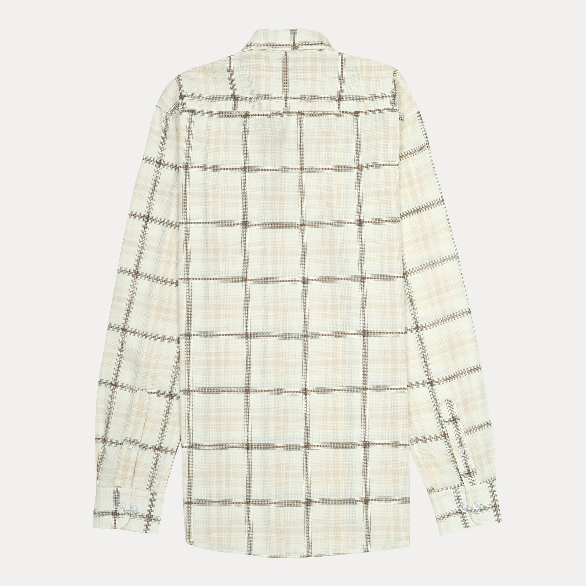 LACOSTE Whispering Sand Tailored Fit Long Sleeve Flannel Shirt