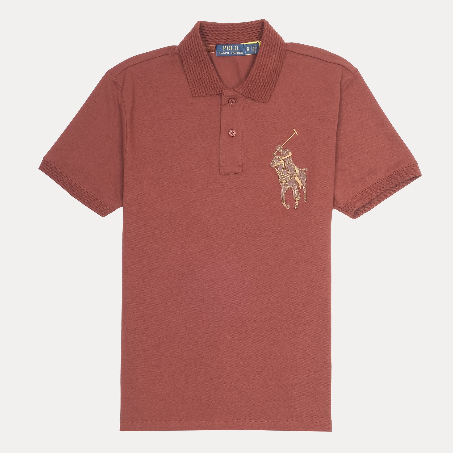 POLO RALPH LAUREN Ember Terracotta Tailored Fit Short Sleeve Piqué Polo Shirt