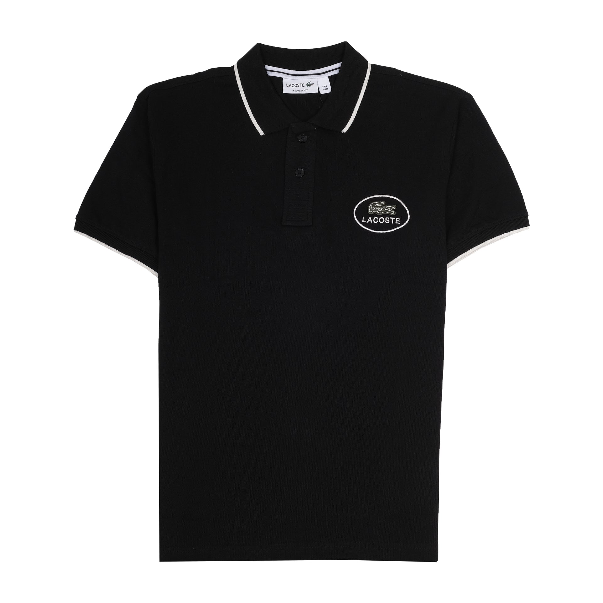 LACOSTE Midnight Noir Classic Fit Polo Shirt with Contrast Trim