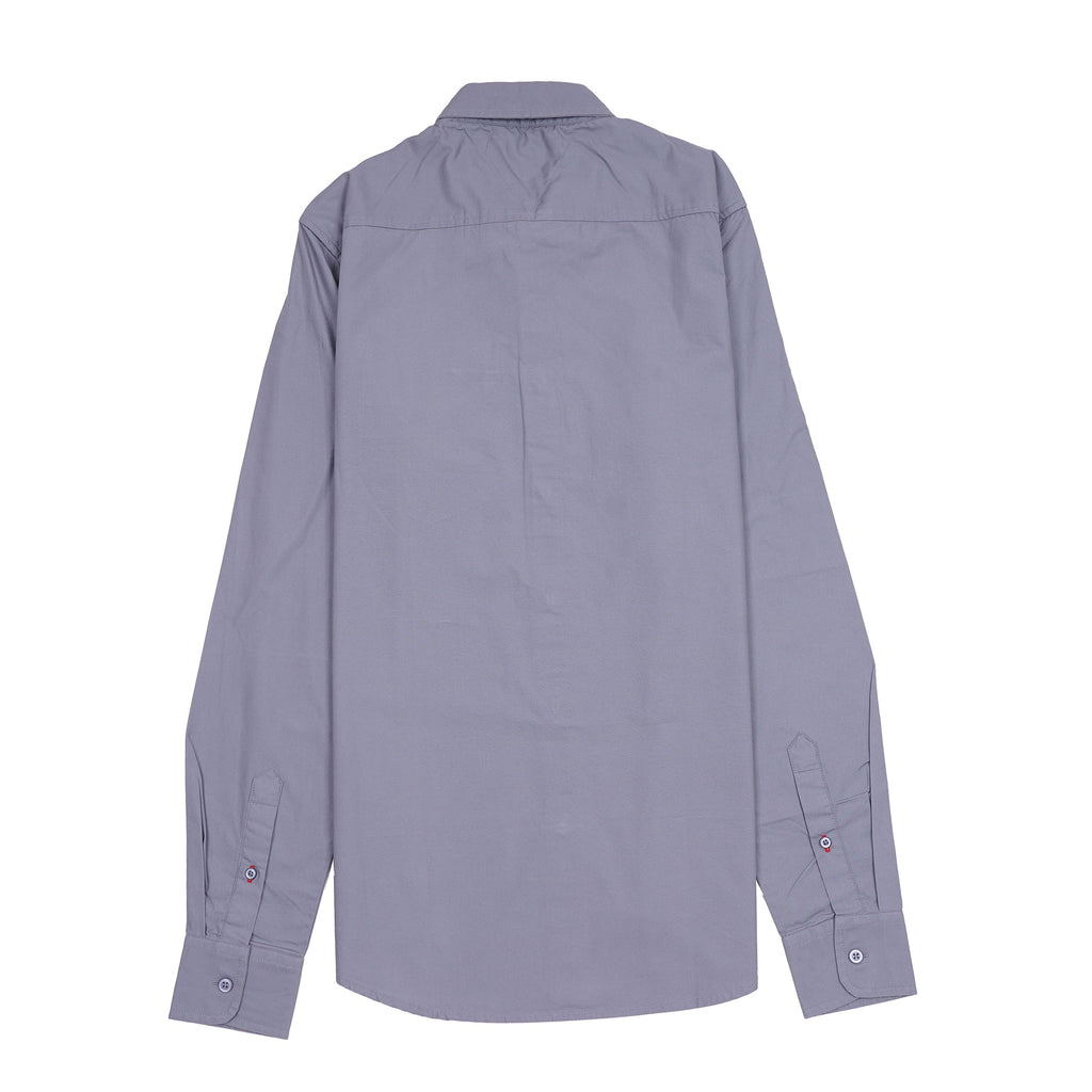 TOMMY HILFIGER Ethereal Lavender Modern Fit Long Sleeve Button-Up Shirt with Iconic Stripe