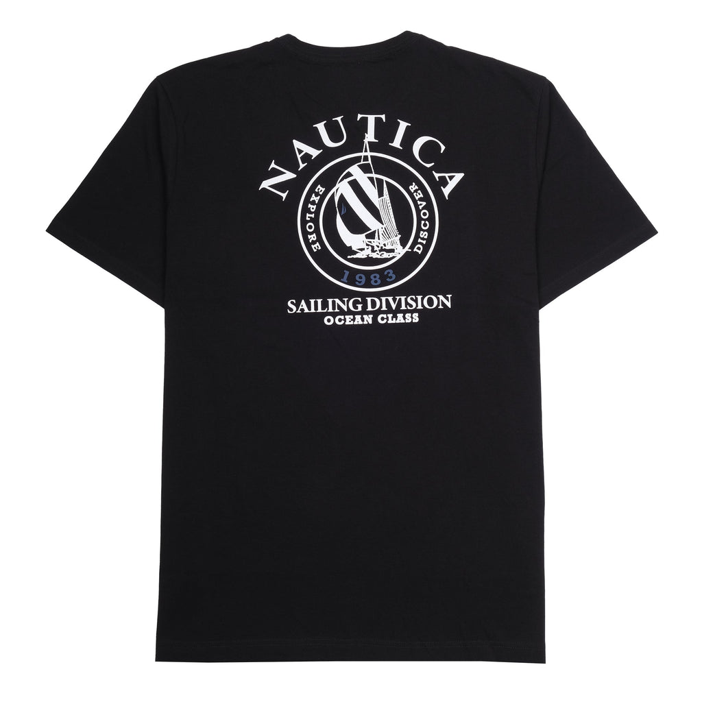 NAUTICA Obsidian Black Graphic Crewneck Tee