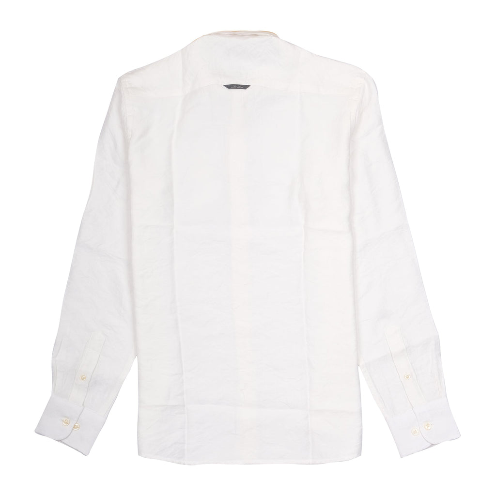 ARMANI EXCHANGE Frosted Pearl Classic Fit Long Sleeve Linen Shirt