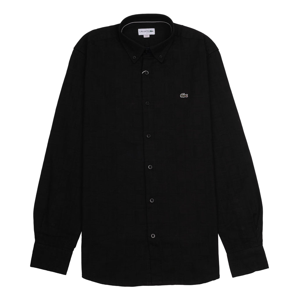 LACOSTE Onyx Noir Classic Fit Long Sleeve Button-Up Shirt