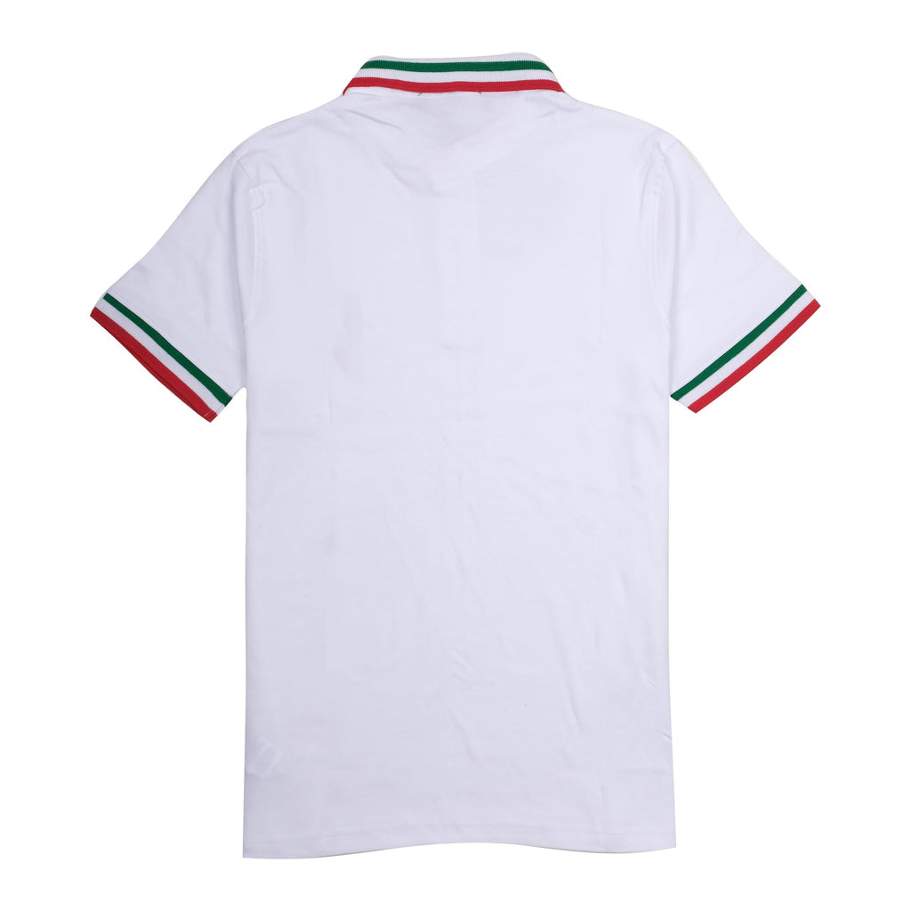 DOLCE&GABBANA Pure Snow Slim Fit Polo Shirt with Italian Flag Trim