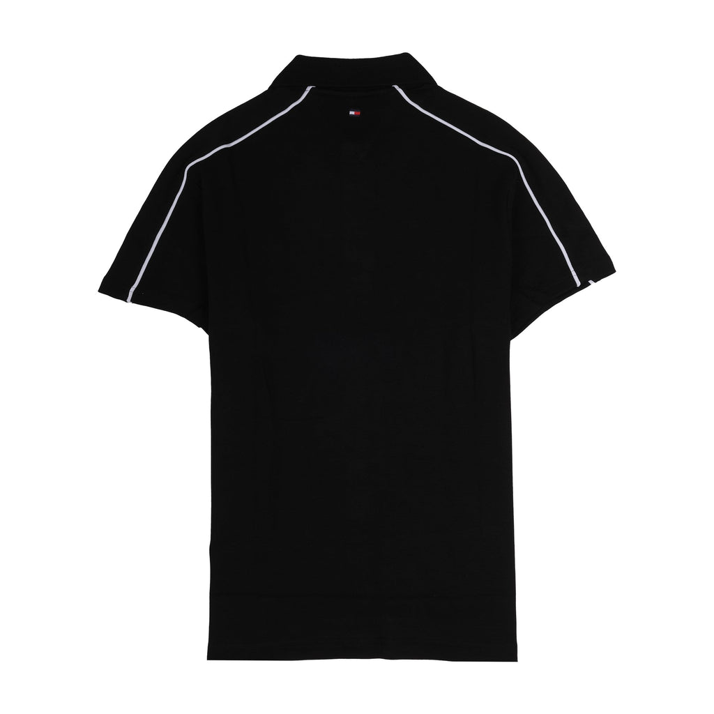 TOMMY HILFIGER Midnight Onyx Classic Fit Polo Shirt with Contrast Piping