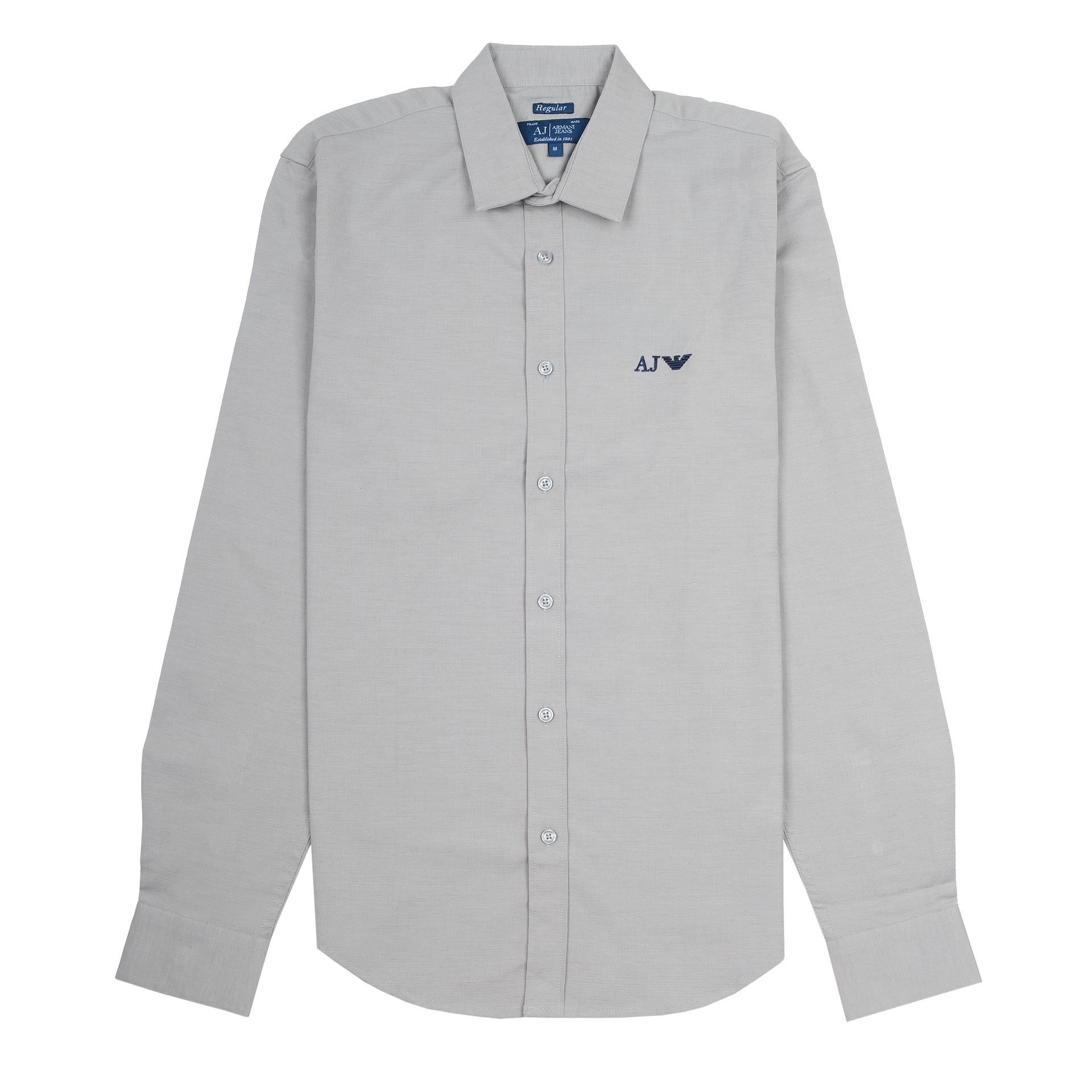AJ Silver Mist Classic Fit Long Sleeve Button-Up Shirt