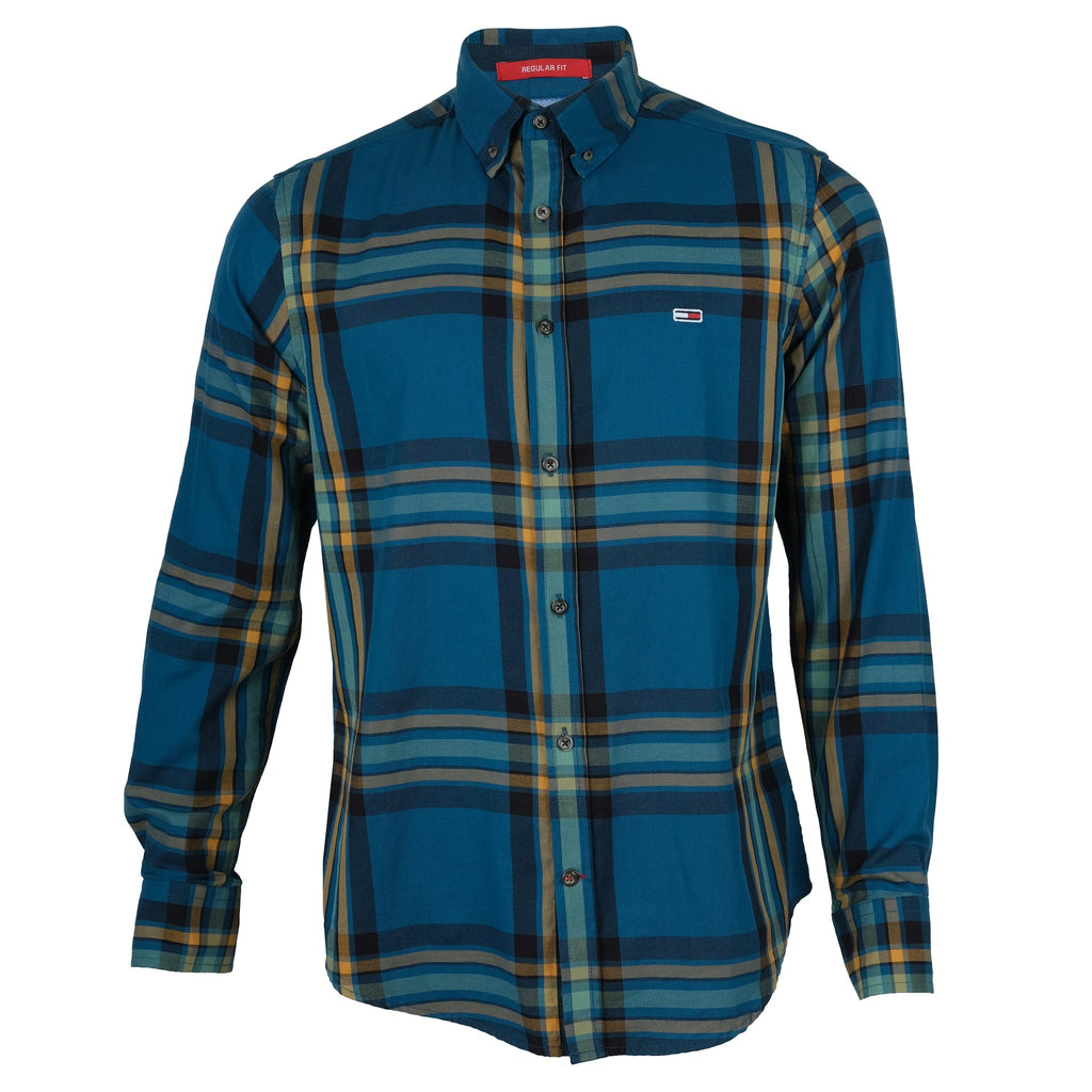 TOMMY HILFIGER Teal Tide Regular Fit Long Sleeve Plaid Shirt