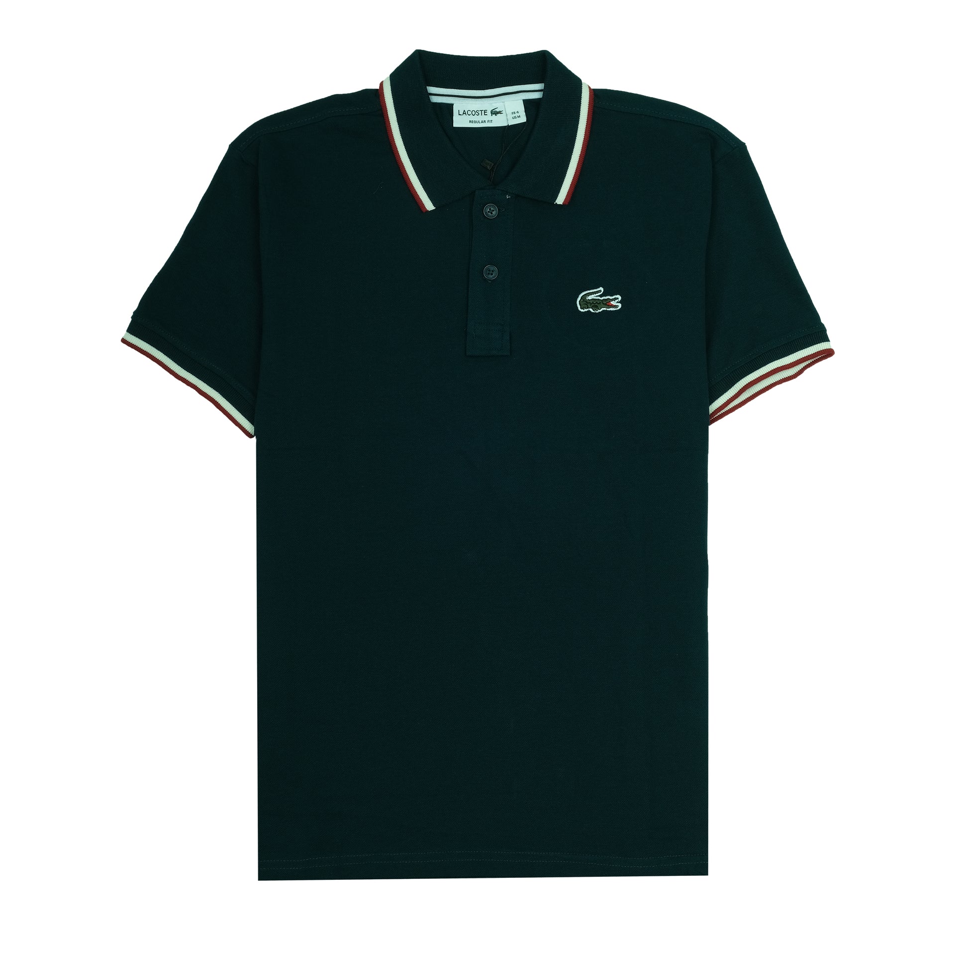 LACOSTE Deep Forest Classic Fit Polo Shirt with Contrast Trim
