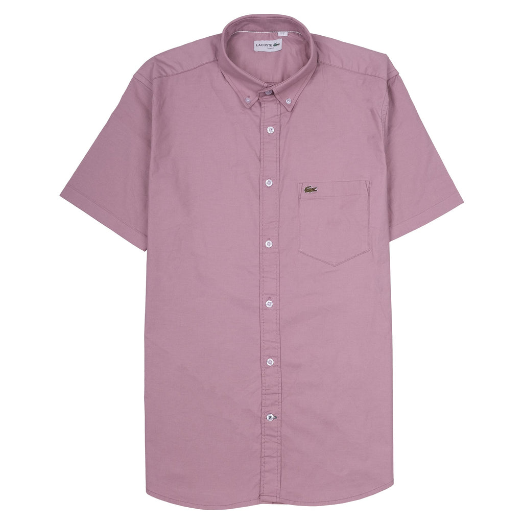 LACOSTE Blush Petal Classic Fit Short Sleeve Button-Up Shirt
