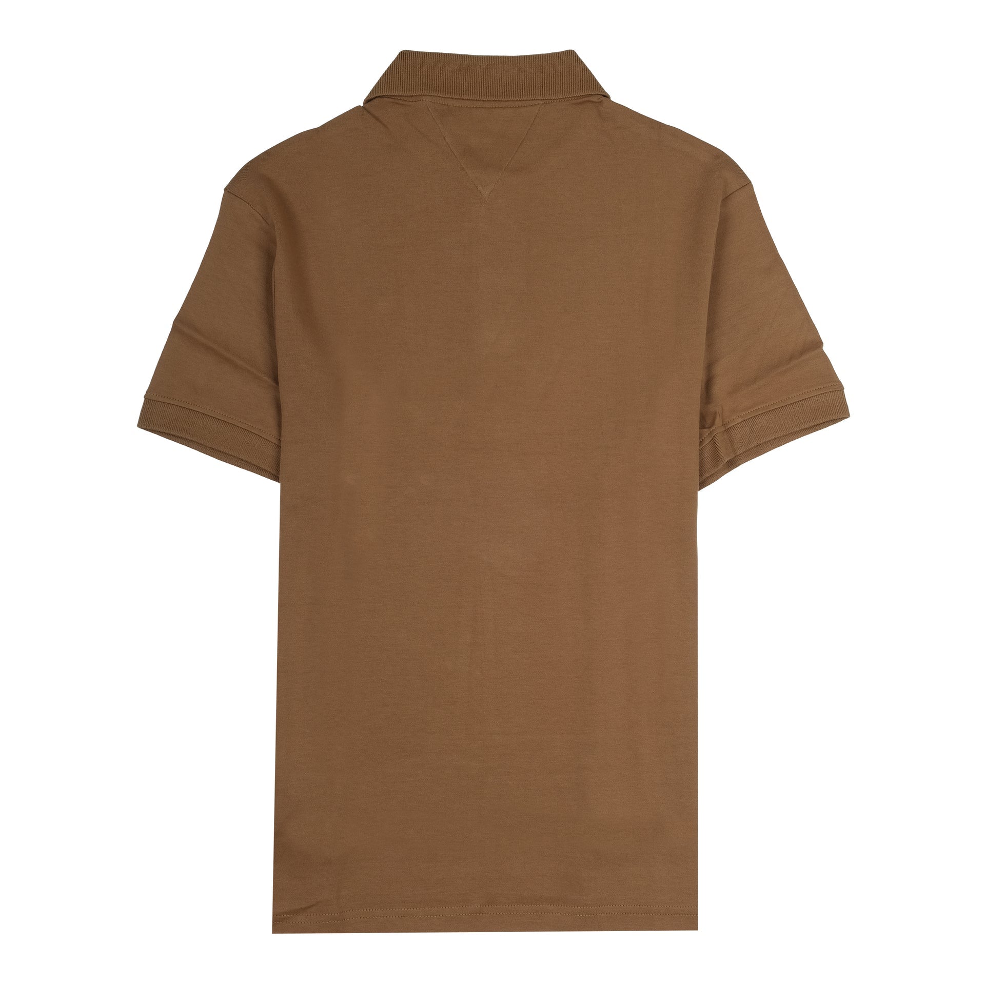 TOMMY HILFIGER Rustic Walnut Classic Fit Polo Shirt with Patterned Placket