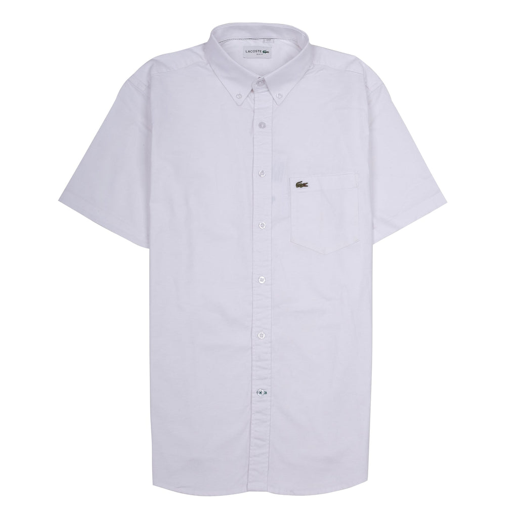 LACOSTE Cloud White Classic Fit Short Sleeve Button-Up Shirt