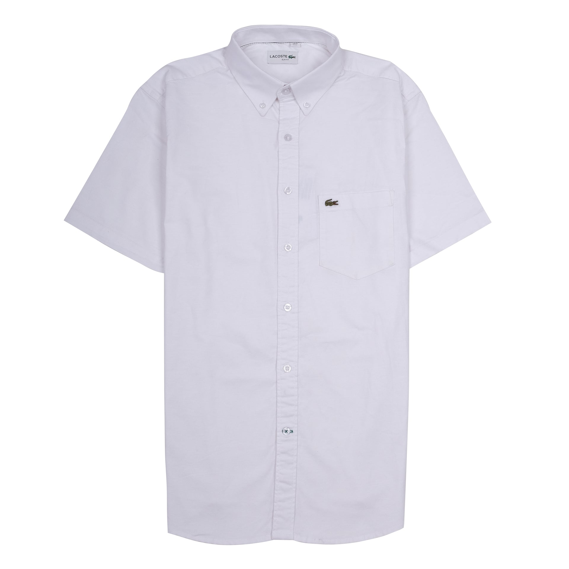 LACOSTE Cloud White Classic Fit Short Sleeve Button-Up Shirt