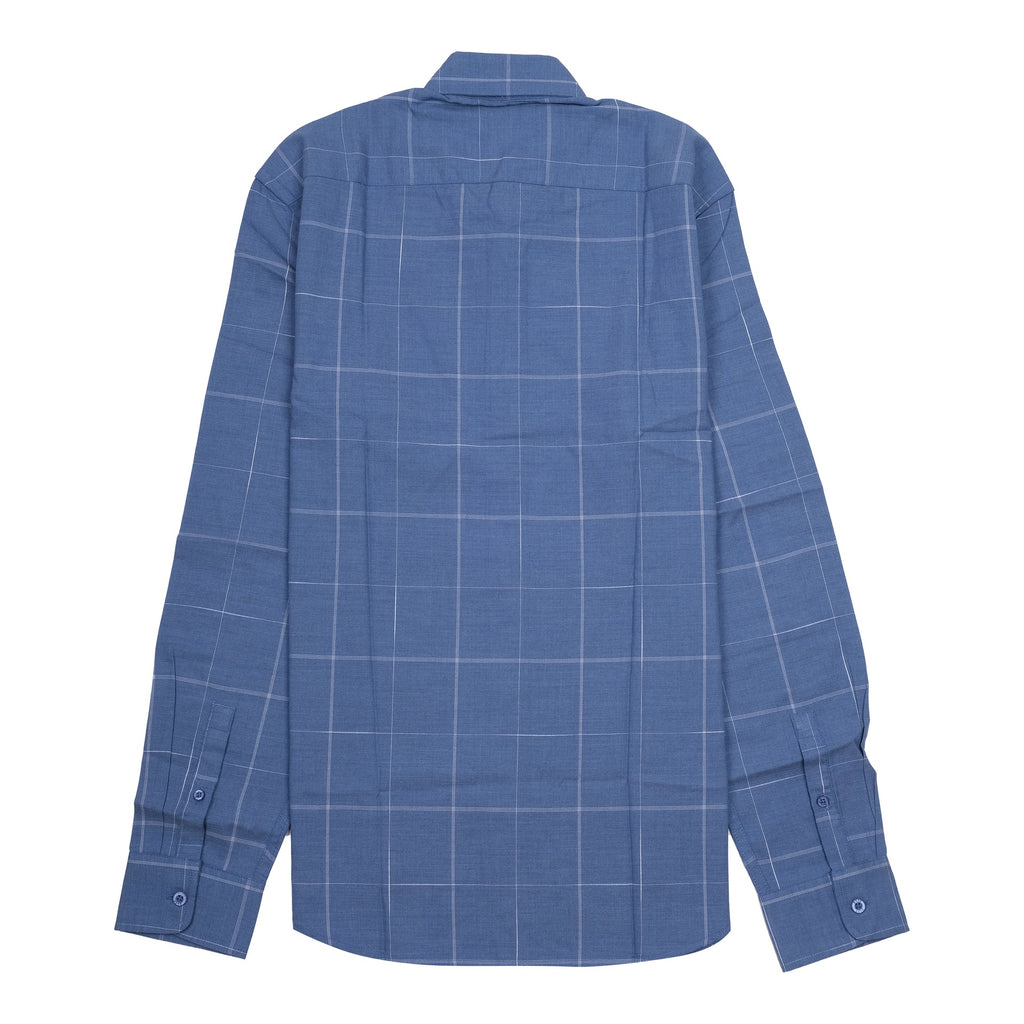 HUGO BOSS Celestial Azure Tailored Fit Long Sleeve Checked Shirt