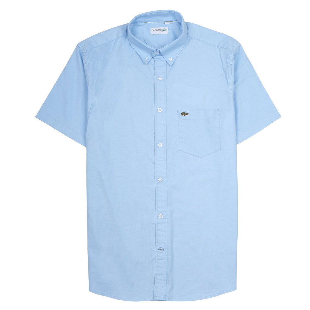 LACOSTE Serene Sky Classic Fit Short Sleeve Button-Down Shirt