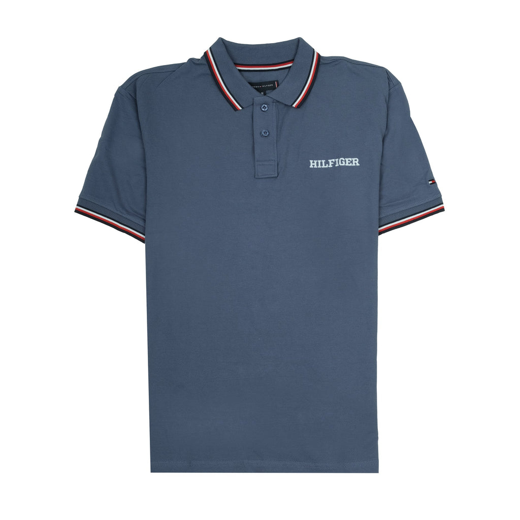 TOMMY HILFIGER Ocean Blue Classic Fit Polo Shirt with Contrast Trim