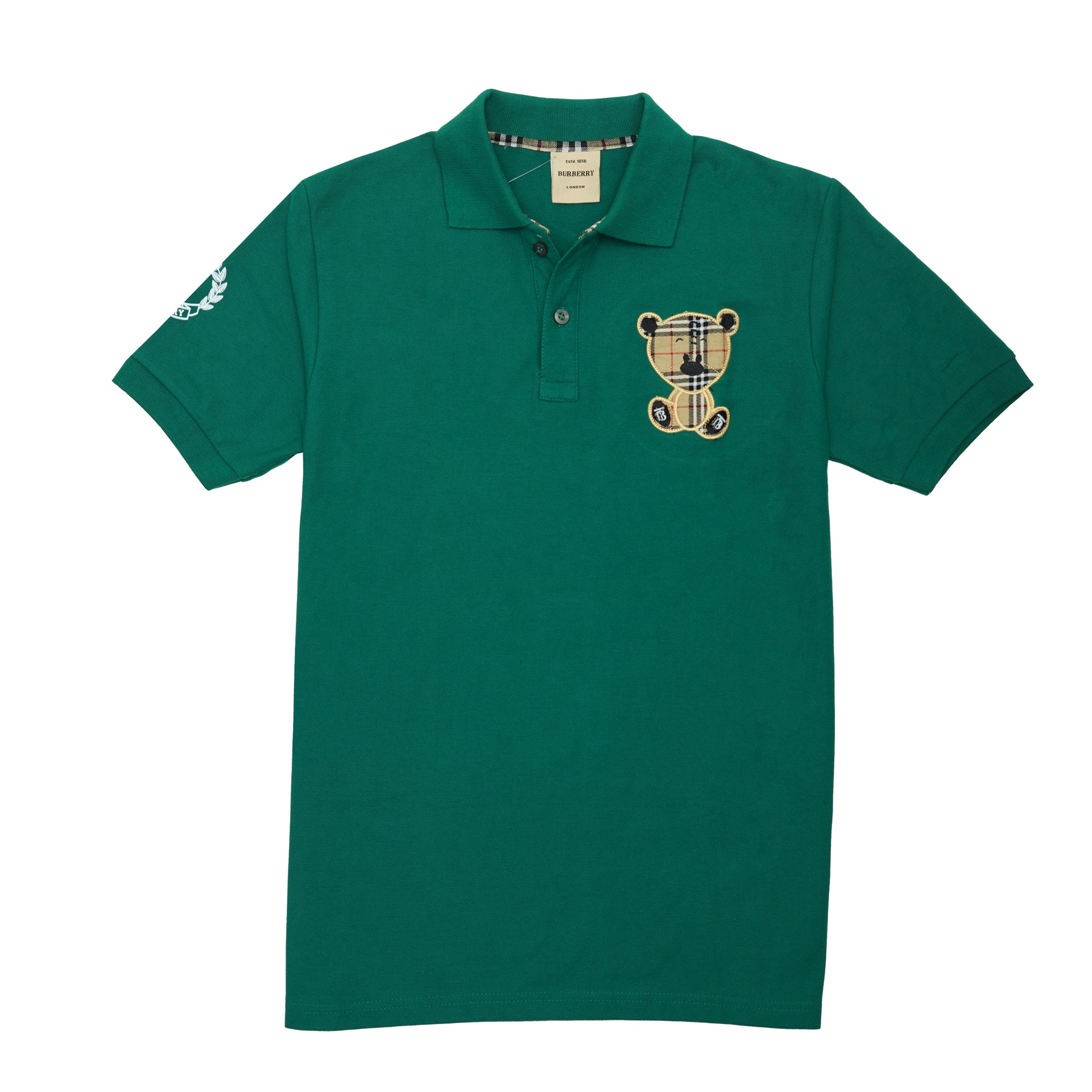 BURBERRY Enchanted Emerald Classic Fit Bear Embroidered Polo
