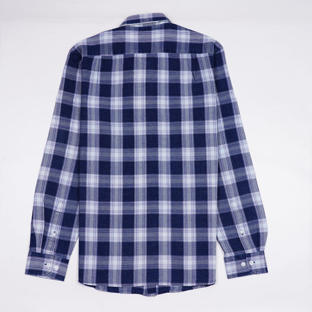 NAUTICA Celestial Indigo Tailored Fit Long Sleeve Check Shirt