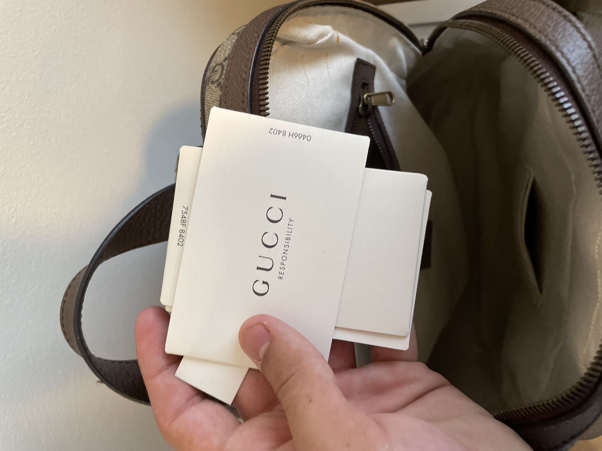 GUCCI GG Monogram Canvas and Leather Handbag